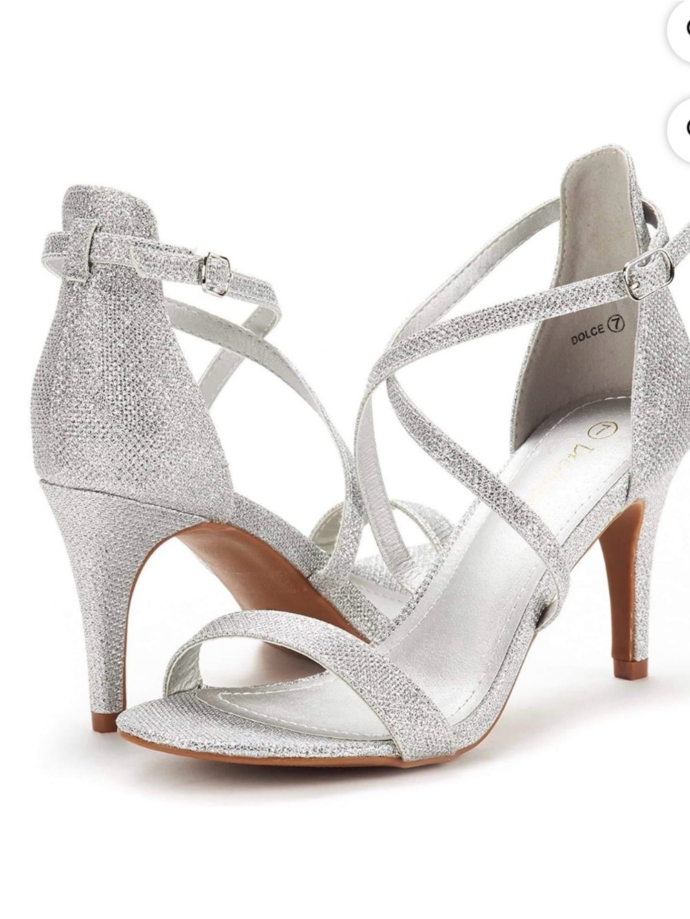 New Metallic Silver Strappy High Heel Sandals